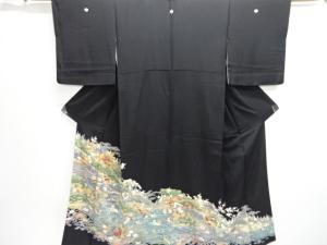 手描き友禅屋敷に草花模様留袖（比翼付き）